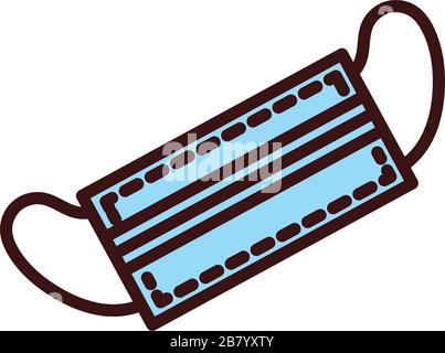 masque facial accessoire ligne et style de remplissage Illustration de Vecteur