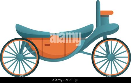 Ouvrir l'icône chariot. Dessin animé de l'icône de vecteur de chariot ouvert pour la conception de Web isolée sur fond blanc Illustration de Vecteur