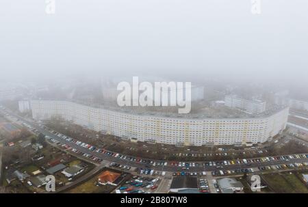 Tir de drone aérien wideangle de Berlin Treptow-Kopenick Banque D'Images