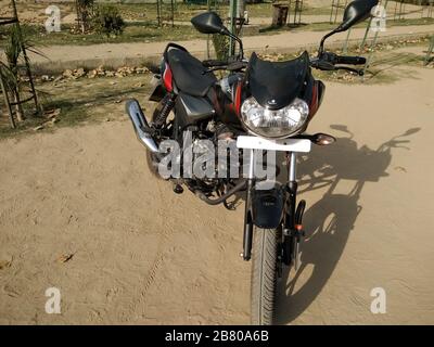 Une photo de la moto et du verrouillage des pneus Banque D'Images