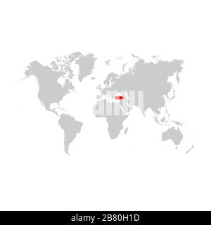 La Turquie sur la carte du monde Illustration de Vecteur