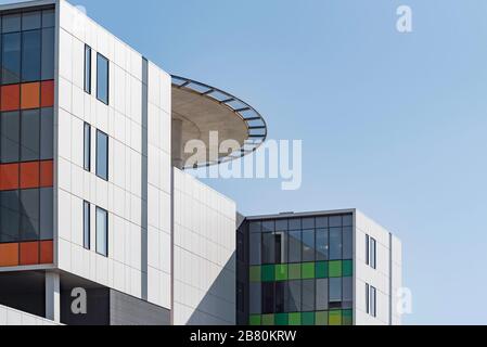 Le patin d'atterrissage en hélicoptère sur le toit (hélipad) à l'hôpital Royal North Shore (aigu et général) de St Leonards, Sydney, Nouvelle-Galles du Sud, Australie Banque D'Images