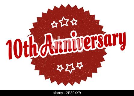 signe du 10ème anniversaire. étiquette rétro vintage ronde du 10ème anniversaire. 10ème anniversaire Illustration de Vecteur