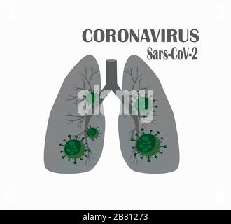 Les poumons et les bactéries du virus du coronavirus - une pandémie mondiale. Lutte contre le coronavirus Illustration de Vecteur