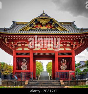 Porte au temple de Daitokuin, Tokyo, Japon Banque D'Images