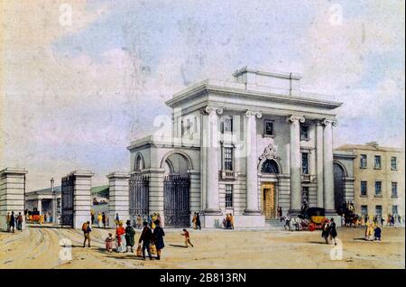 GARE FERROVIAIRE DE BIRMINGHAM CURZON STREET 1838 Banque D'Images