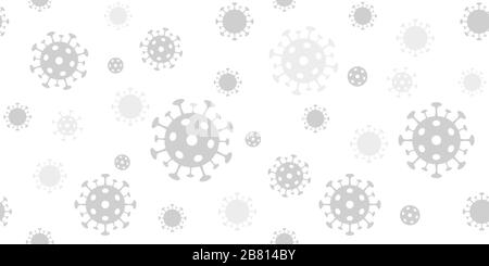 Antécédents de coronavirus. Vector modèle transparent avec signe de virus covid-19. Fond gris clair pour bannières Illustration de Vecteur