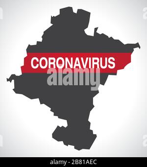 Carte de la région de Navarre EN ESPAGNE avec l'illustration d'avertissement de Coronavirus Illustration de Vecteur