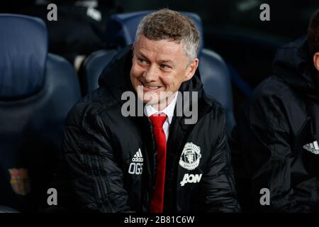 BARCELONE, ESPAGNE - 16 AVRIL : OLE Gunnar Solskjaer de Manchester United pendant le match final de deuxième match entre le FC Bar du quartier de la Ligue des Champions de l'UEFA Banque D'Images