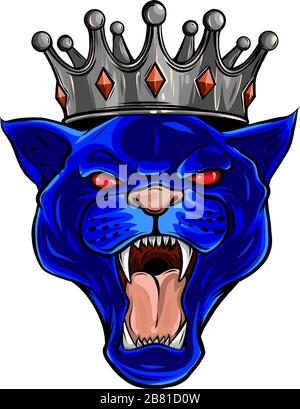 Illustration vectorielle Cougar Panther Mascot Head Illustration de Vecteur