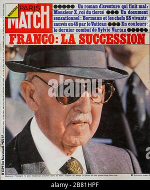 FrontPage du magazine français Paris-Match, n° 1379, 1 er novembre 1975, après la mort franco du dictateur espagnol, 1975, France Banque D'Images