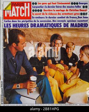 FrontPage du magazine français Paris-Match, n° 1380, 8 novembre 1975, « les heures de la littérature à Madrid, après la dictature franco », 1975, France Banque D'Images