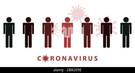Risque de transmission du virus pictogramme d'infection illustration vectorielle EPS10 Illustration de Vecteur