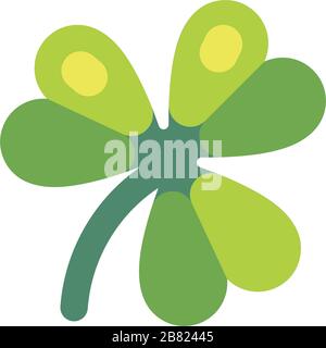Icône plate Shamrock Leaf. Symbole machine à sous Illustration de Vecteur