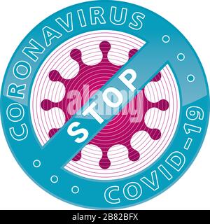 Badge D'ARRÊT Coronavirus COVID-19. Icône de vecteur Stopvirus. Illustration de Vecteur