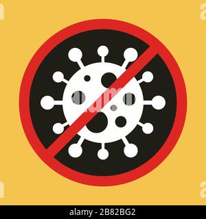 Arrêt du concept de Coronavirus Covid-19. Roman Coronavirus (2019-nCoV). Organisation mondiale de la santé QUI a introduit un nouveau nom officiel pour la maladie de Coronavirus n Illustration de Vecteur