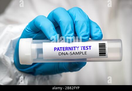 Test de paternité, test d'écouvillon d'ADN Banque D'Images