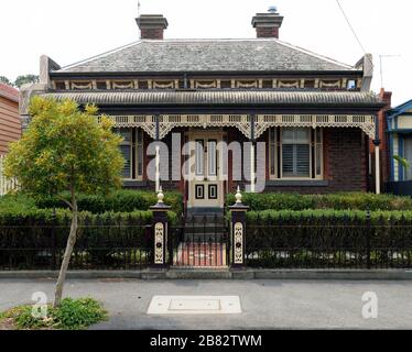 Maison victorienne traditionnelle Melbourne, Australie Banque D'Images