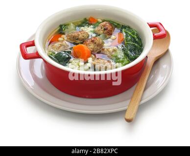 soupe de mariage italienne isolée sur fond blanc Banque D'Images