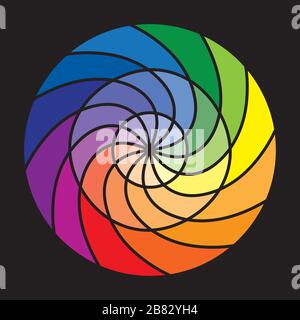 La roue ou cercle de couleur avec 12 couleurs Illustration de Vecteur