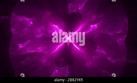 Antimatière violette, arrière-plan abstrait généré par l'ordinateur, rendu tridimensionnel Banque D'Images