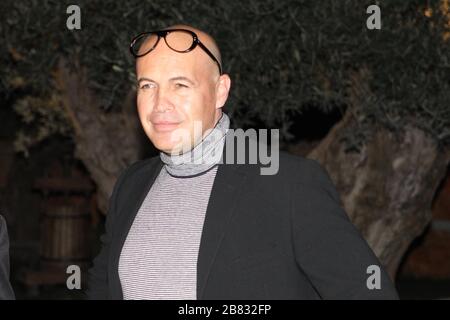 L'acteur BILLY ZANE assiste au dîner dans la ville de Sparta. Zane doit se lancer dans le relais de la flamme olympique le 13 mars, transportant la flamme olympique de la ville byzantine de Mystras à Sparta pour les Jeux Olympiques de 2020 à Tokyo. Banque D'Images