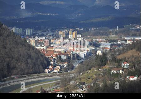 Belle ville de Celje - vue de Celjska cotage Banque D'Images