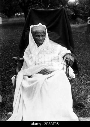 Portrait du militant Harriet Tubman en fin de vie, Auburn, New York, 1911. Avec la permission de la Bibliothèque du Congrès. () Banque D'Images