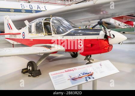Scottish Aviation Bulldog T Mk 1, RAF Museum, Cosford Banque D'Images