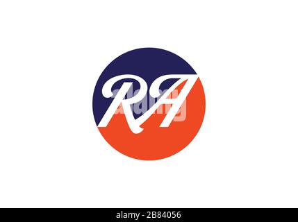 R A, RA modèle vectoriel de conception de logo lettre initiale, symbole d'alphabet graphique pour l'identité d'entreprise Illustration de Vecteur