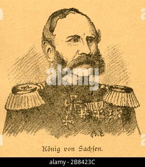 Europa, Deutschland, Sachsen, Dresden, König Georg von Sachsen, Porträt, Motiv aus : ' Der Krieg zwischen Frankreich und Deutschland in den Jahren 1870-1871 ' , von J. Scheibert, Verlag von W. Pauli's Nachfolger ( H. Jerosch ) , Berlin, 1895 . / Europe, Allemagne, Saxe, Dresde, König Georg von Sachsen ( roi George de Saxe ) , portrait, image de : ' Der Krieg zwischen Frankreich und Deutschland in den Jahren 1870-1871 ' ( la guerre entre la France et l'Allemagne 1870-1871 ) , par J. Scheibert, maison d'édition W. Pauli successeurs ( H. Jerosch ) , Berlin, 1895 . Banque D'Images