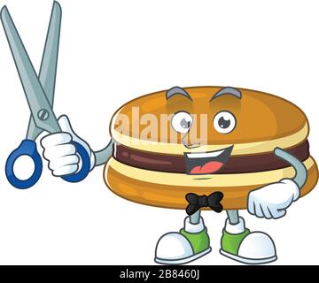 Style sympa style mascotte style dessin animé de Barber dorayaki Illustration de Vecteur