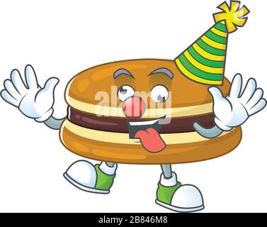 Mignon et drôle Clown dorayaki présenté dans le concept de dessin de personnage de dessin animé Illustration de Vecteur