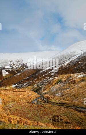 Mennock Pass dans la lumière d'hiver du soir, dans les collines de Lowther, Dumfries et Galloway, en Écosse Banque D'Images