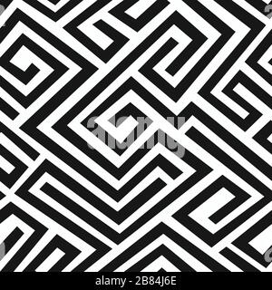 schéma de labyrinthe noir sans couture Illustration de Vecteur
