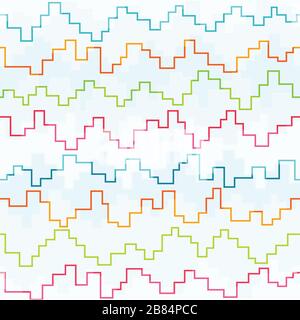 motif transparent zigzag en pixels de couleur Illustration de Vecteur