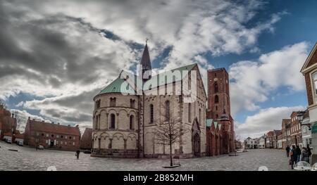 Cathédrale médiévale de la vieille ville de Ribe, Esbjerg Danemark Banque D'Images