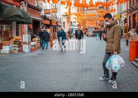 Chinatown dans le West End de Londres est vide en raison de l'éclosion de Coronavirus Banque D'Images