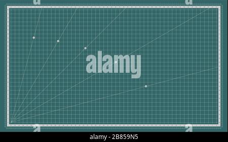 Tapis de coupe auto-cicatrisant. Carte de coupe avec grille de mesure métrique. Illustration de Vecteur