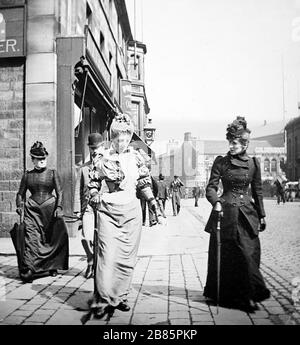 Manchester Road, Burnley, époque victorienne Banque D'Images