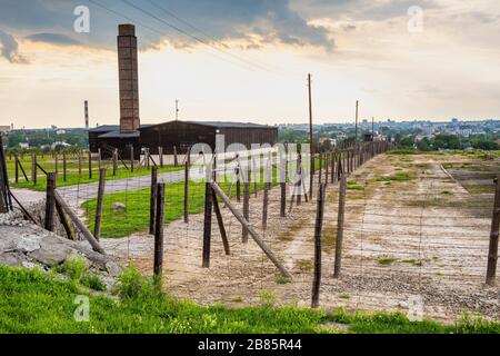 Lublin, Lubelskie / Pologne - 2019/08/17: Crématorium reconstruit de Majdanek KL Lublin Nazis concentration et extermination camp Banque D'Images