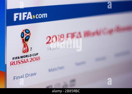 Ryazan, Russie - 01 mars 2018 - Page officielle de 2018 coupe du monde de la FIFA Russie à l'exposition de PC Banque D'Images