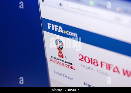 Ryazan, Russie - 01 mars 2018 - Page officielle de 2018 coupe du monde de la FIFA Russie à l'exposition de PC Banque D'Images