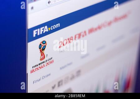 Ryazan, Russie - 01 mars 2018 - Page officielle de 2018 coupe du monde de la FIFA Russie à l'exposition de PC Banque D'Images