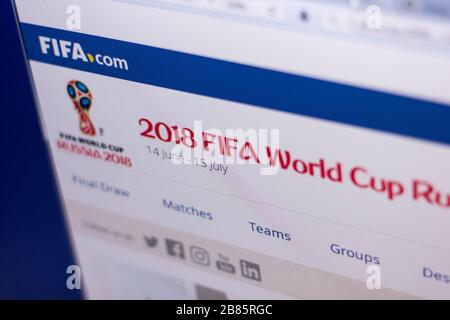 Ryazan, Russie - 01 mars 2018 - Page officielle de 2018 coupe du monde de la FIFA Russie à l'exposition de PC Banque D'Images