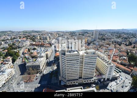 Vue aérienne sur le centre-ville de Jérusalem. Banque D'Images