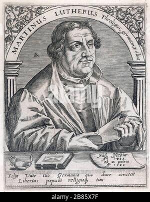 MARTIN LUTHER (1483-1546) prêtre allemand et figure principale de la réforme protestante Banque D'Images