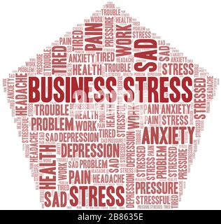 Cloud Word Business stress. Wordcloud fait avec du texte seulement. Illustration de Vecteur