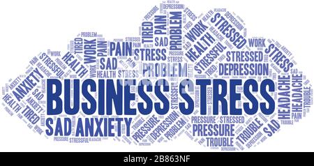 Cloud Word Business stress. Wordcloud fait avec du texte seulement. Illustration de Vecteur