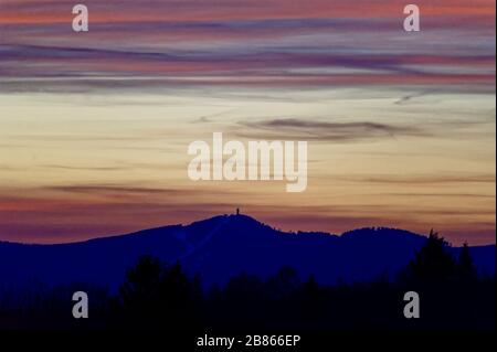 Teufelsmauer Harz bei Blankenburg im Sonnenuntergang Banque D'Images